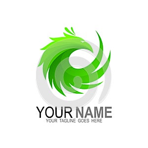Phoenix logo and circle, eagle logo with simple