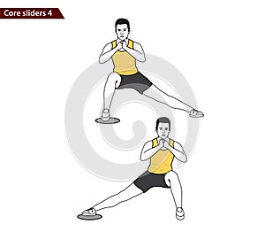 Core slider exercise vector illustration
