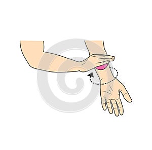 Exercise with hands vector illustration