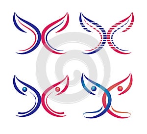 Butterfly, logo, heart, beauty, relax, love, wings, yoga, lifestyle, abstract butterflies set symbol icon vector