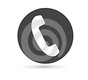 Phone vector icon vector flat style logo. Handset with shadow illustration. Easy editing of illustration. Smartphone, contact.