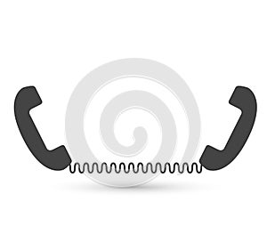 Two phone vector icon vector flat style logo. Handset with shadow illustration. Easy editing of illustration. Smartphone, contact.