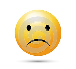 Sad emoji. Wrong emotion. Hurt emoticon. Vector illustration smile icon