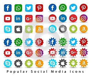 Popular social media icons.
