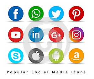 Popular social media icons.