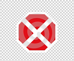 Stop cross road sign with hand gesture. New red do not enter traffic sign. Caution ban symbol direction sign. Warning stop signs.