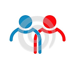 Teamwork concept logo vector team work icon on white vector image