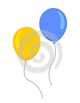 Balloon colorful ballon vector flat cartoon birthday party.