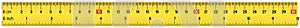 Yellow measure ruler centimeter vector tape centimeter illustration on white background.