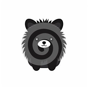 Dreamy Black Pomeranian Dog Icon With Limited Color Range