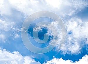 Dreamy blue sky and clouds, spiritual and nature background