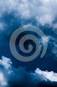 Dreamy blue sky and clouds, spiritual and nature background