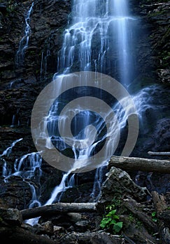 Dreamy blue waterfall