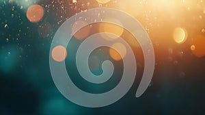 Dreamy Bokeh Light Abstract in Teal and Gold