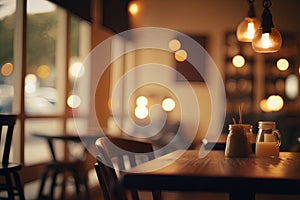 Dreamy Bokeh Lights in Cozy Coffee Cafe