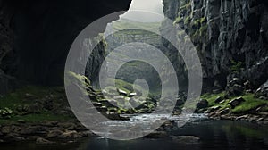 Dreamy Cave In Hindu Yorkshire Dales: A Photorealistic Landscape photo