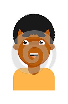 Dreamy facial expression of black boy avatar