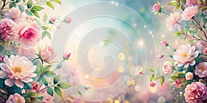 Dreamy Floral Flowery Backgrounds AI-Created Content photo