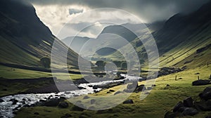 Dreamy Green Valley In The Hindu Yorkshire Dales