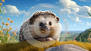 Dreamy Hedgehog: A Cute And Realistic Cinema4d Rendered Portrait photo