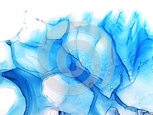 Soft abstract fluid art painting. Transparent overlayers of alcohol inks creating natural design photo