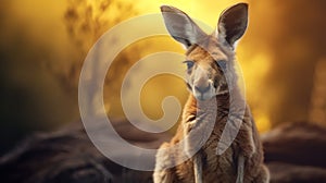 Dreamy Kangaroo Gazing At Sunset: Photorealistic Macro Photography