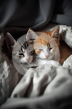 Dreamy Kitten Cuddles in Amber Light (AI Generated)