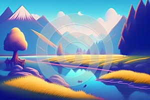 Dreamy Landscape, Generative AI Illustration