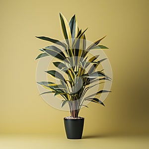 A dreamy low-angle shot of a Dracaena fragrans Massangeana plant by AI generated