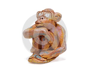 Dreamy monkey from clay pottery