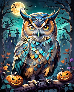 Dreamy Owl of Halloween Night.