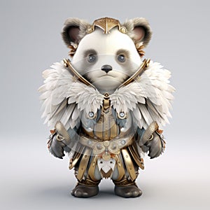 Dreamy Panda In Armor: Cute And Mystical 3d Model