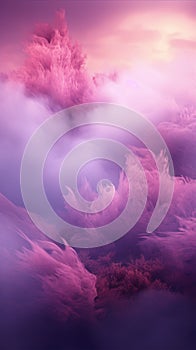 Dreamy Pink, Magenta, and Purple Fog on Mysterious Background