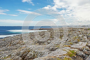 Dreamy view of boulders on the beach