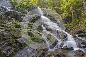 Dreamy Waterfall With Springtime Scenery