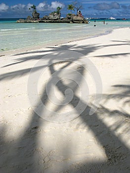 Dreamy White Sand Beach + Rock Island