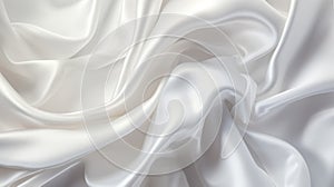 Dreamy White Silk Texture Background With Graceful Curves