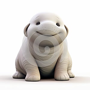 Dreamy White Walrus Sculpted In Zbrush - 8k Resolution Art