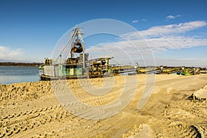 Dredge for the extraction of aggregates.