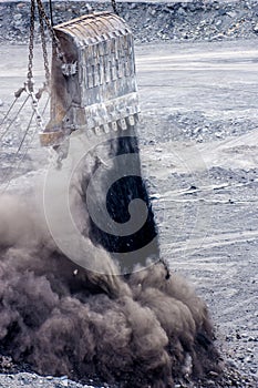 Dredge ladle at open pit