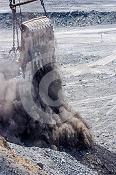 Dredge ladle at open pit