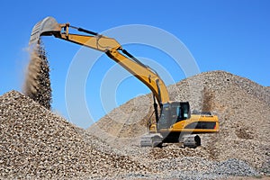 Dredge loads a rubble