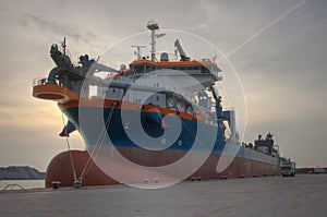 Dredger in port HDR photo