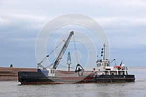 Dredger on the River Teign, Devon