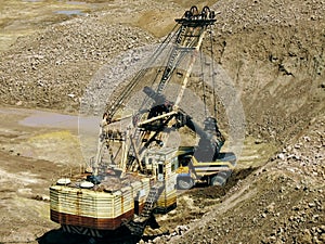 Dredges and dump truck