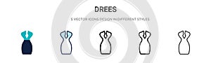 Drees icon in filled, thin line, outline and stroke style. Vector illustration of two colored and black drees vector icons designs