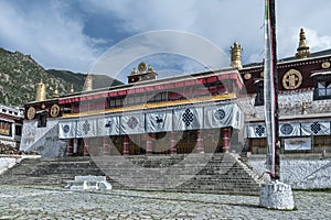 Drepung is the largest of all Tibetan monasteries and is located on the Gambo Utse mountain, at the foot of Mount Gephel photo