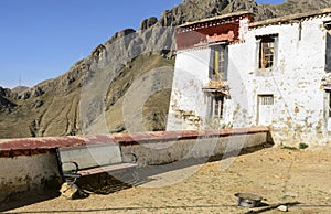 Drepung Monastery in Tibet needs a fresh coat of paint.