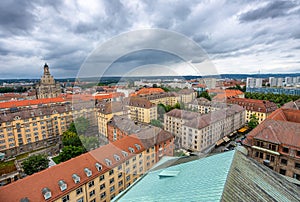 Dresden amedieval rchitecture. Aerial view from city rooftop photo