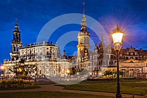 Dresden castle or Royal Palace by night, Saxony